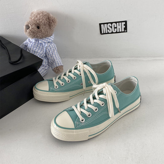 Solid Color Water Blue Canvas Shoes