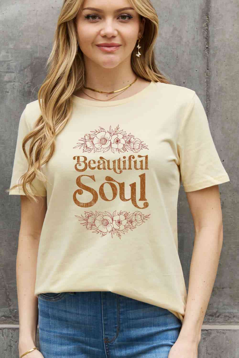 Simply Love Full Size BEAUTIFUL SOUL Graphic Cotton Tee