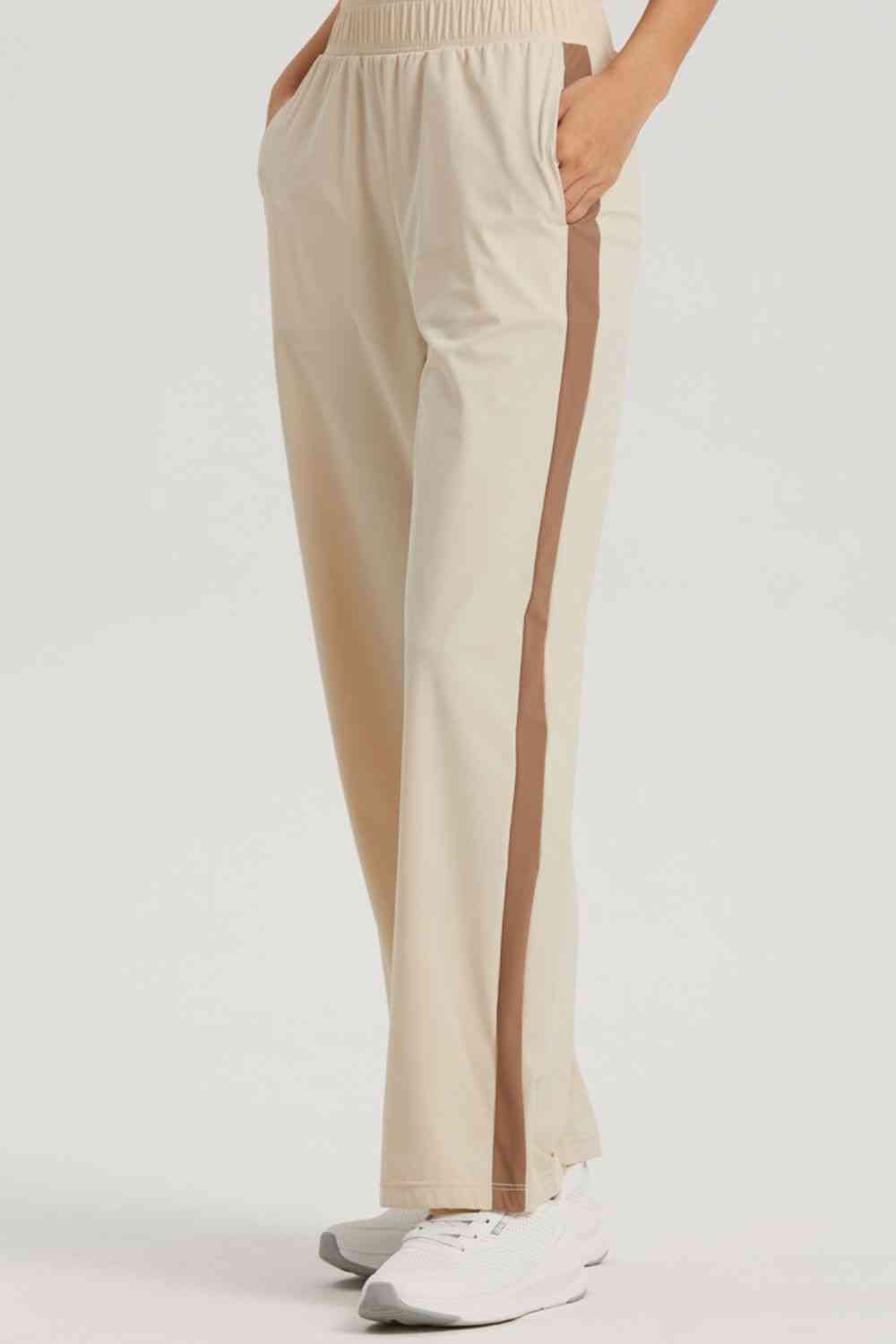 Side Stripe Elastic Waist Sports Pants