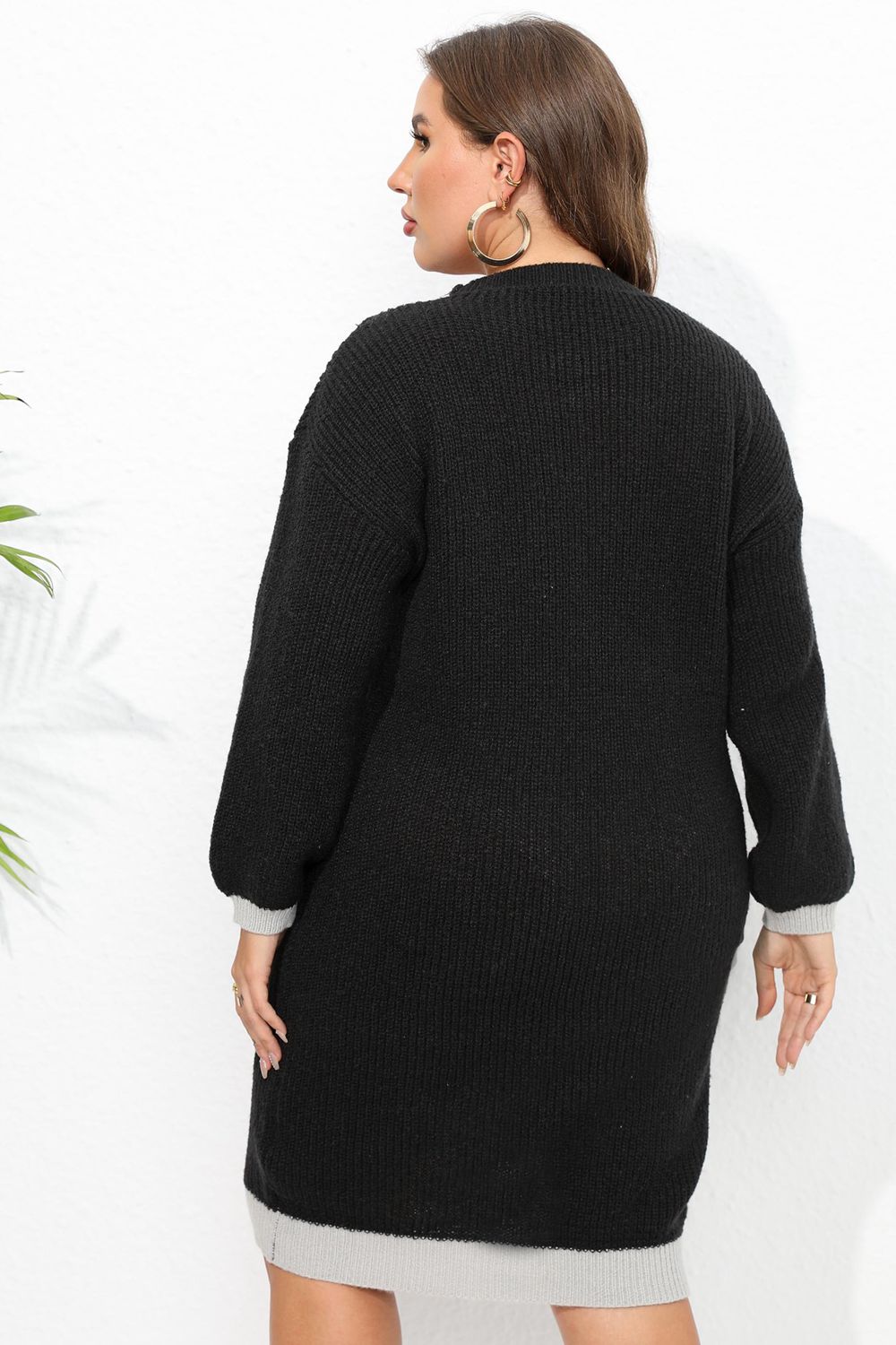 Plus Size Long Sleeve Sweater Dress