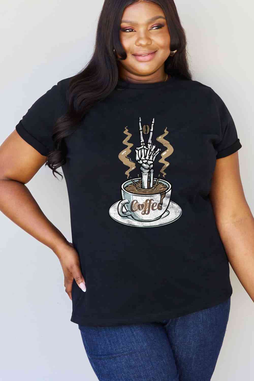 Simply Love Full Size COFFEE Graphic Cotton Tee