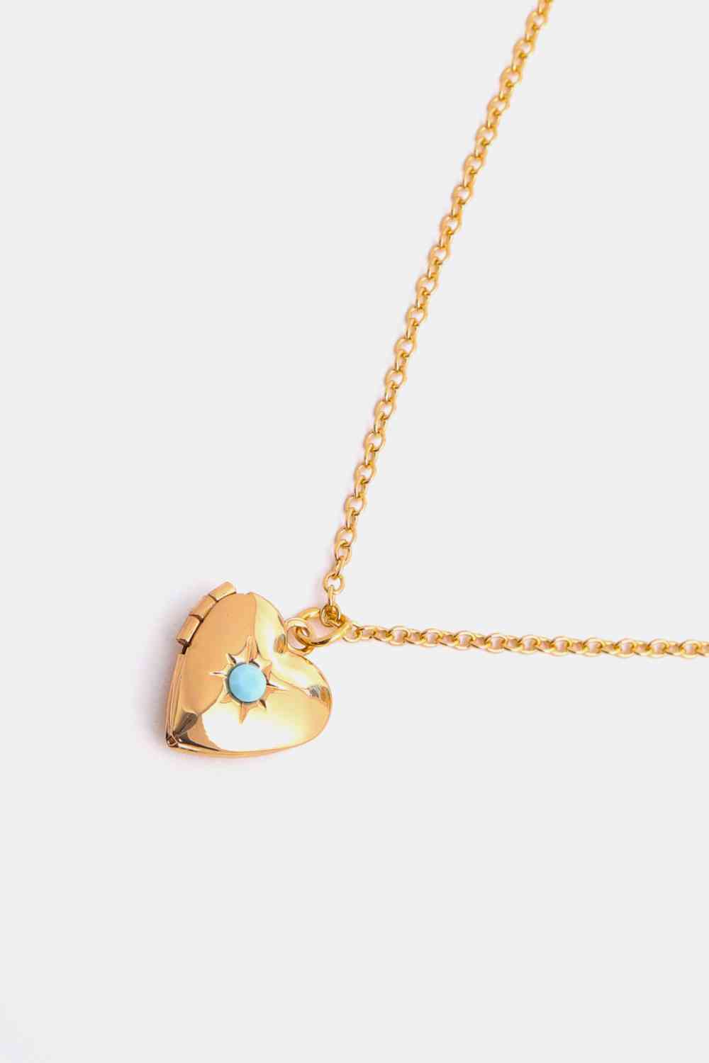 Zircon Heart Shape 14K Gold-Plated Pendant Necklace