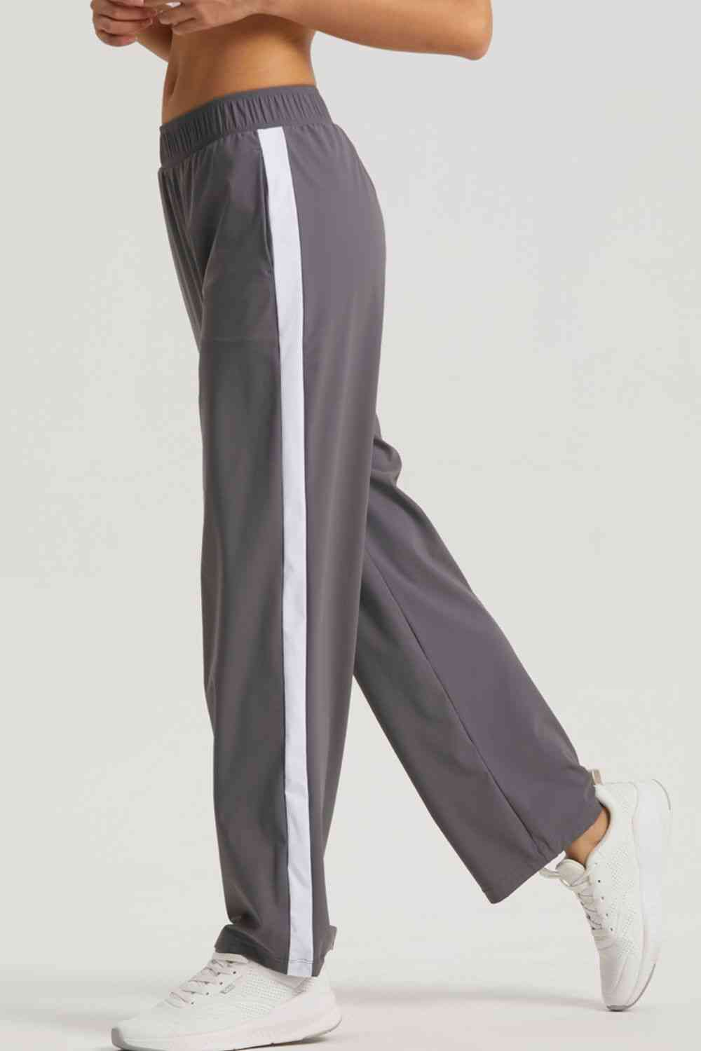 Side Stripe Elastic Waist Sports Pants