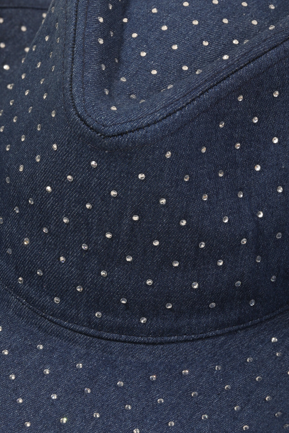 Fame Rhinestone Wide Brim Denim Hat