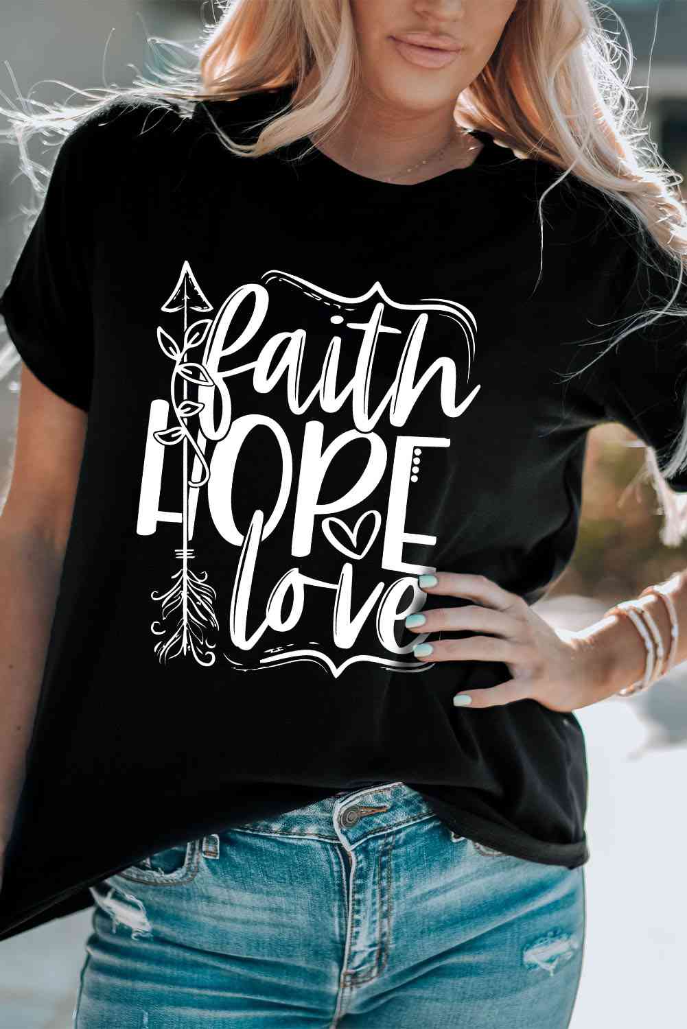 FAITH HOPE LOVE Graphic Tee Shirt