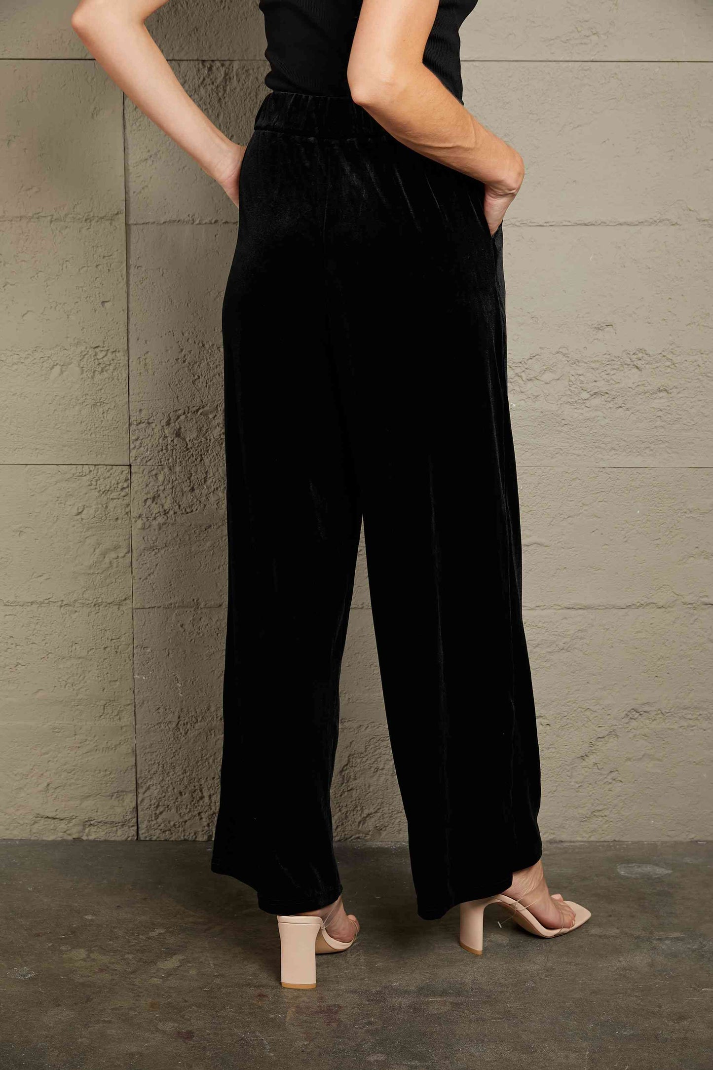 Double Take Loose Fit High Waist Long Pants with Pockets