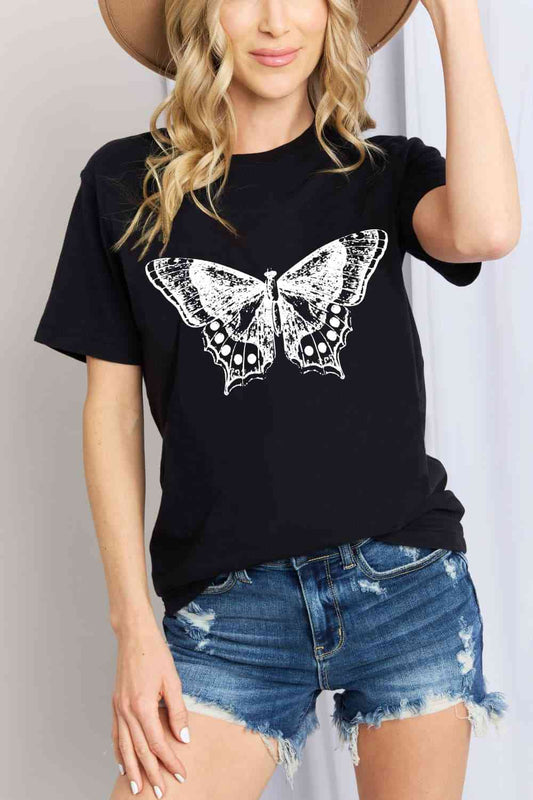 Simply Love Full Size Butterfly Graphic Cotton T-Shirt