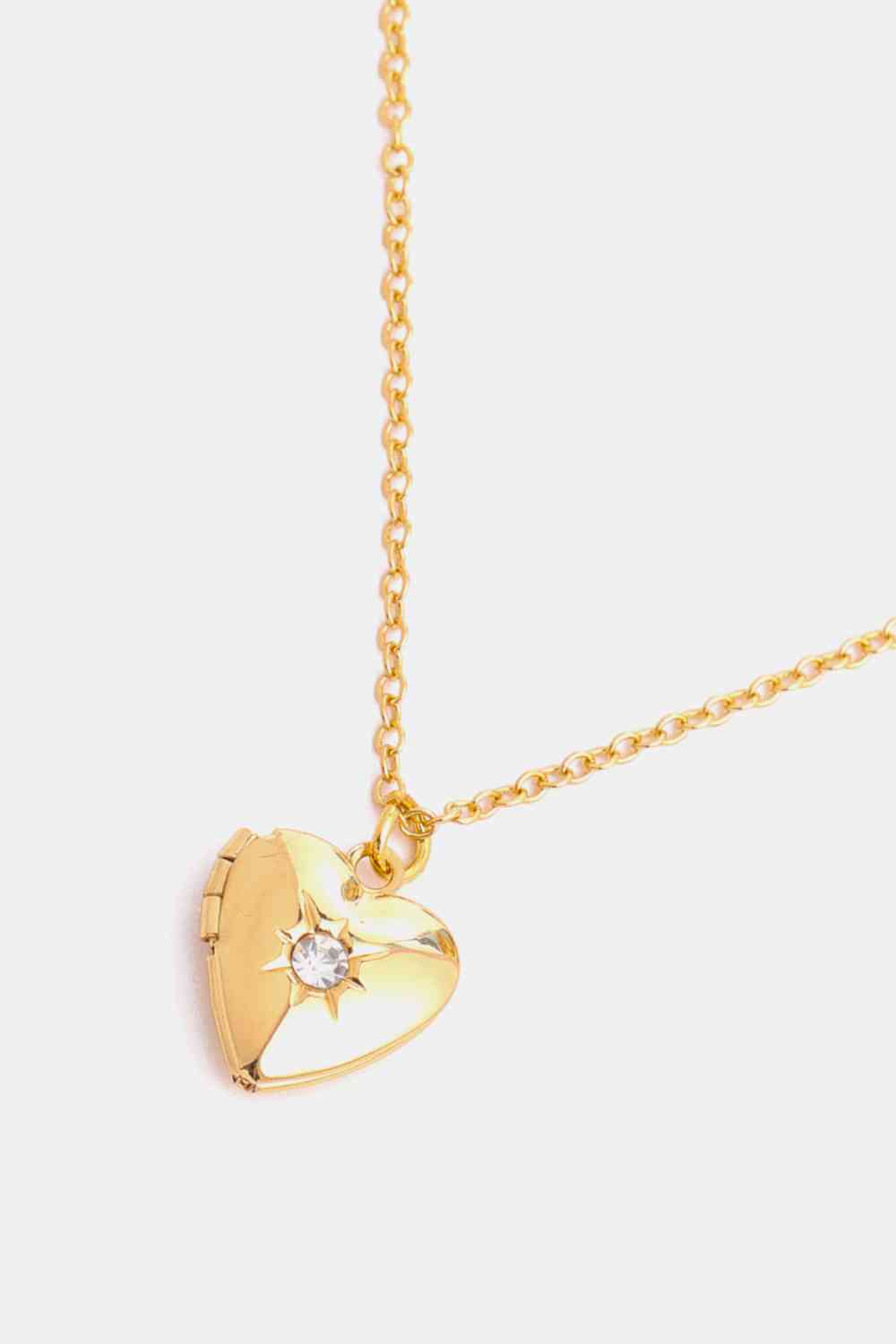 Zircon Heart Shape 14K Gold-Plated Pendant Necklace