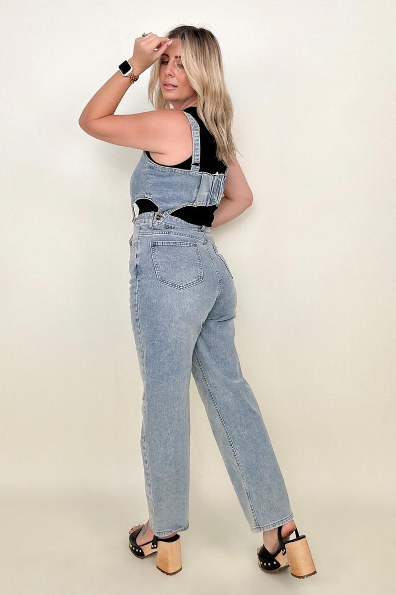 Davi & Dani Open Cut Denim Overall Pants