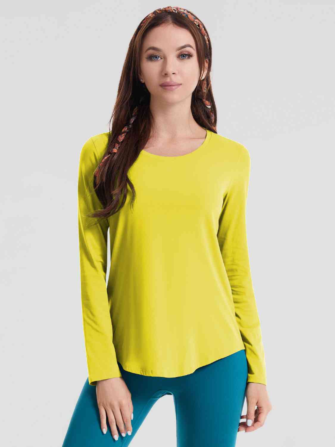 Round Neck Long Sleeve Sports Top