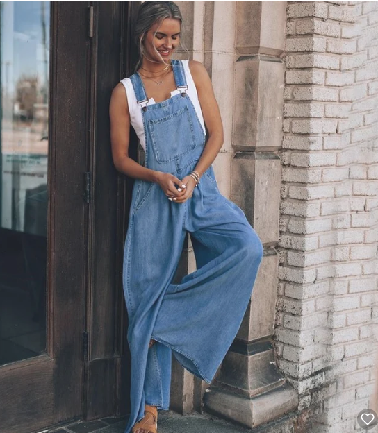 Denim Flare Jumpsuit HF005