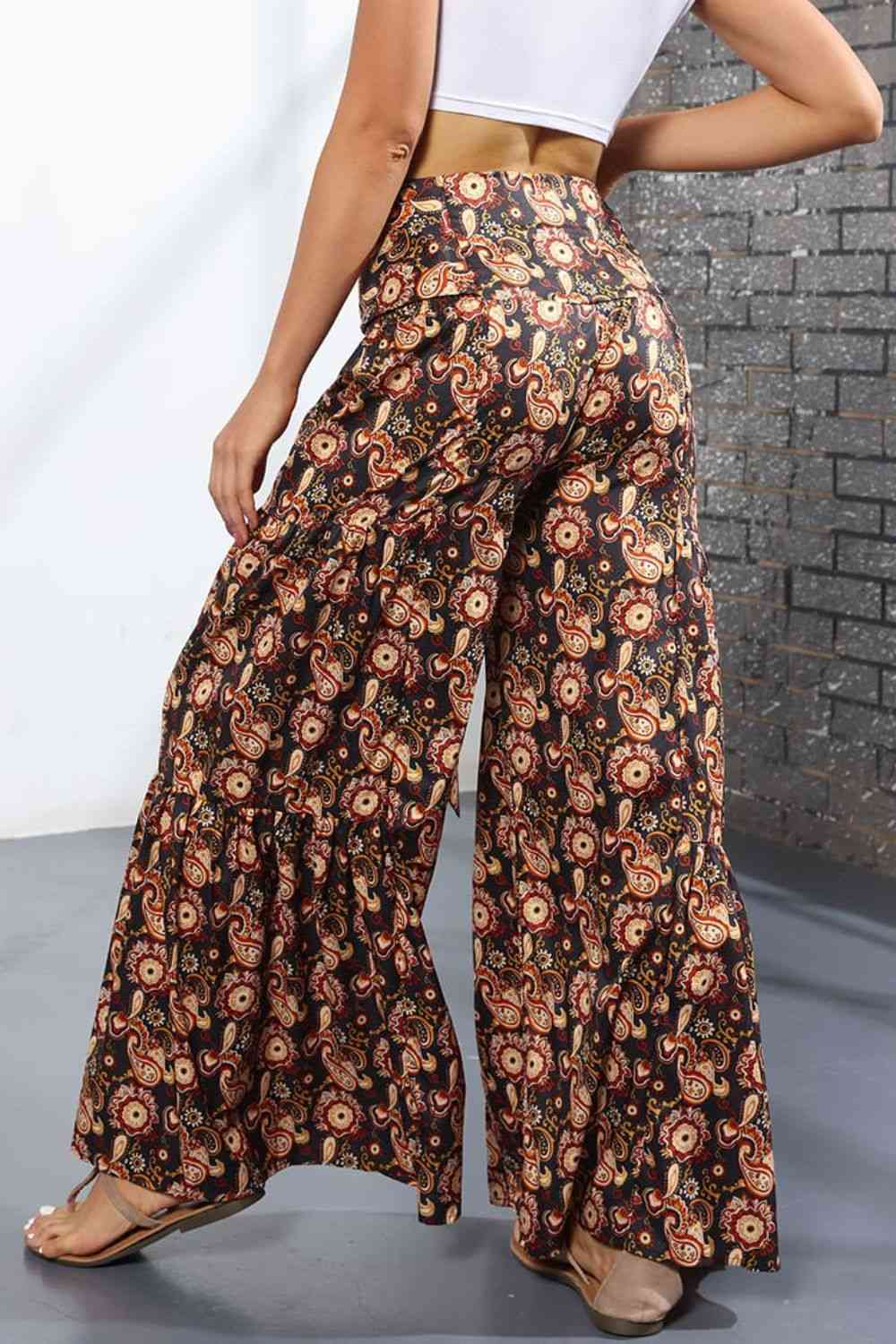 Printed High-Rise Tied Culottes