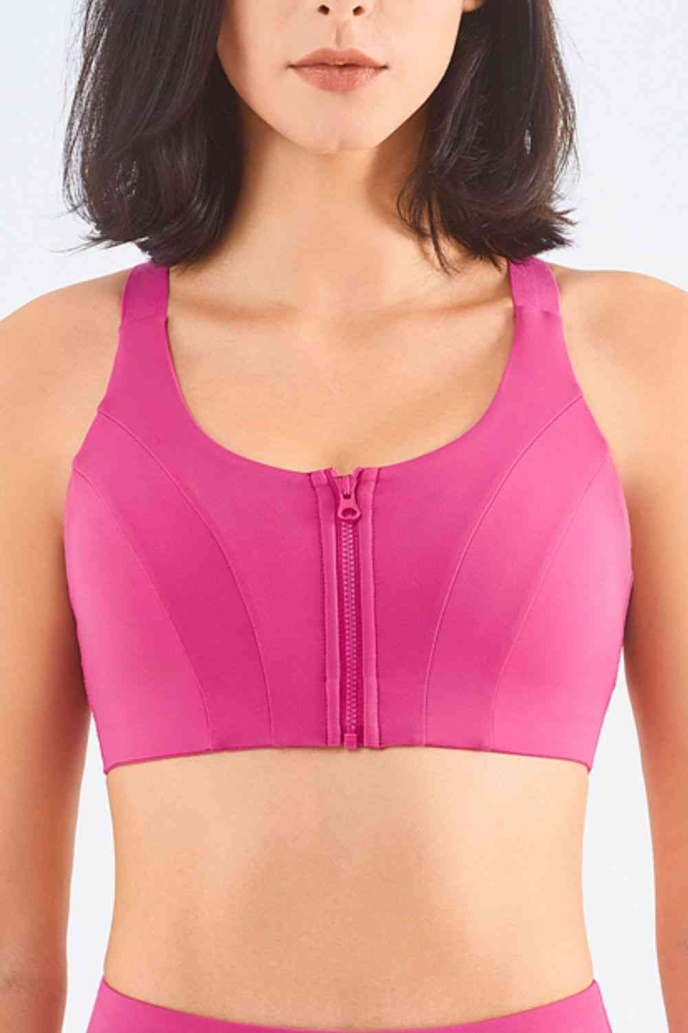 Zip-Up Racerback Sports Bra