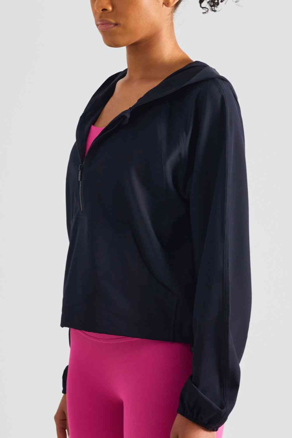 Half-Zip Hooded Sports Top