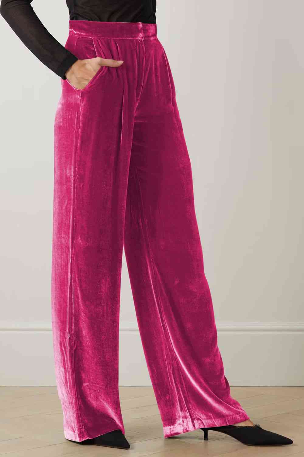 Double Take Loose Fit High Waist Long Pants with Pockets