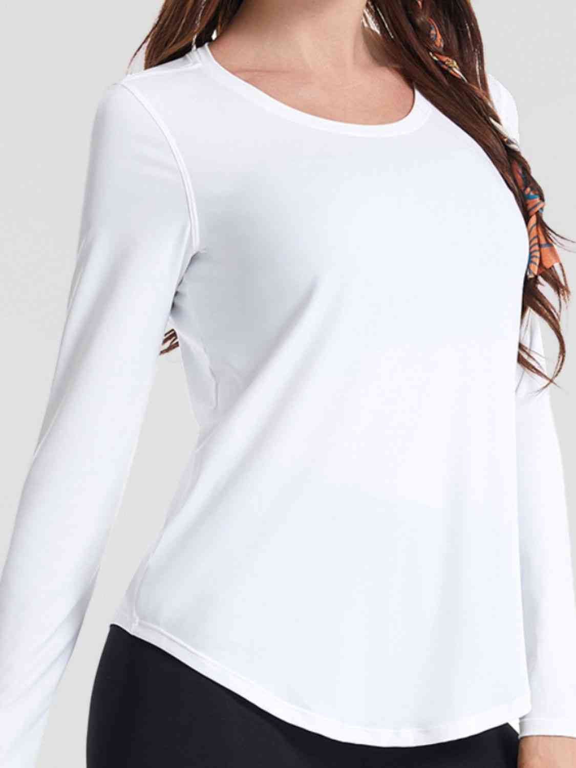 Round Neck Long Sleeve Sports Top