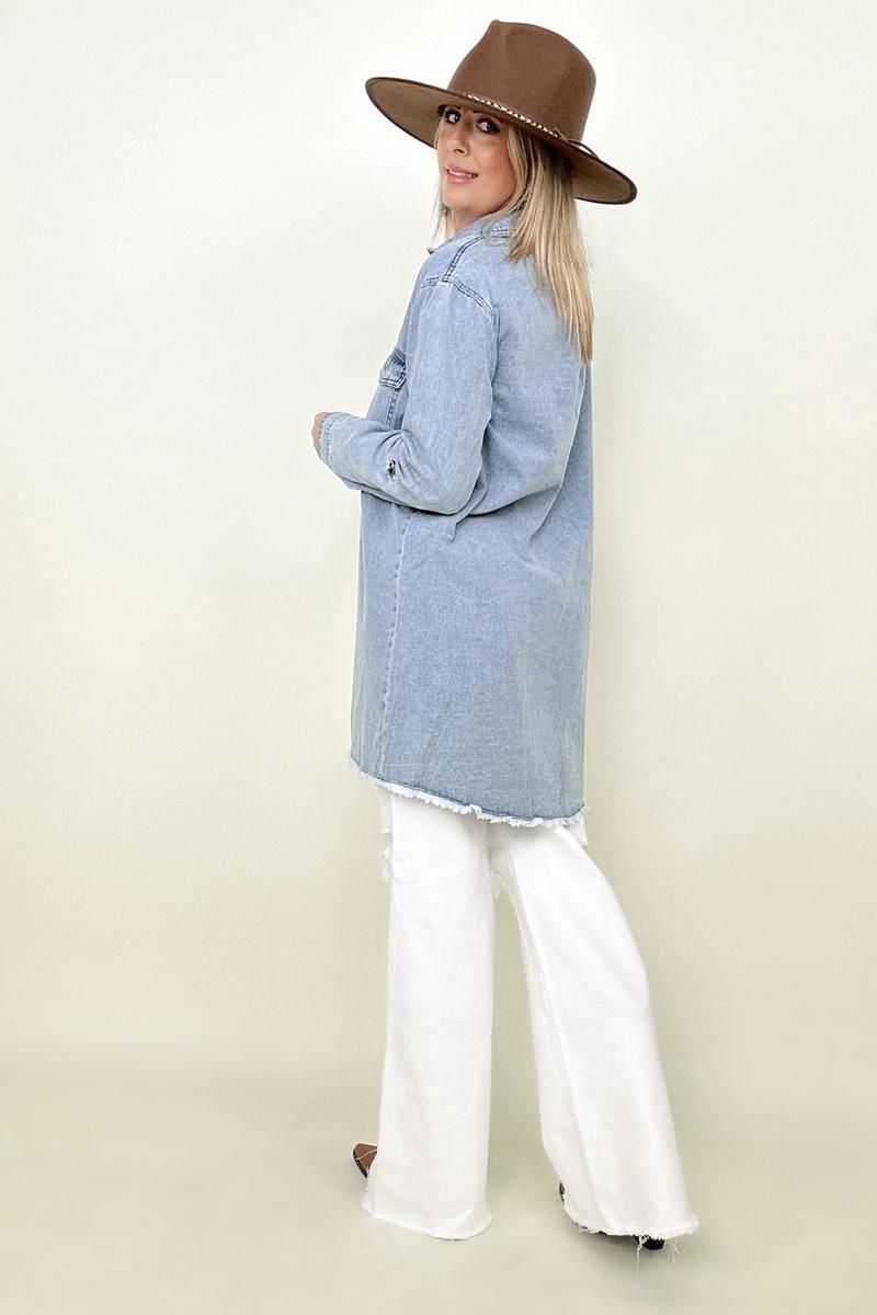 Umgee Button Down Denim Shirt Dress