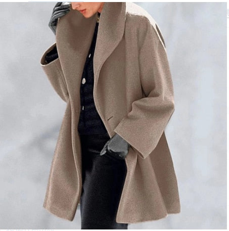 Purpdrank hot-selling slim-fit woolen coat green collar temperament college printed lapel coat winter clothes for women